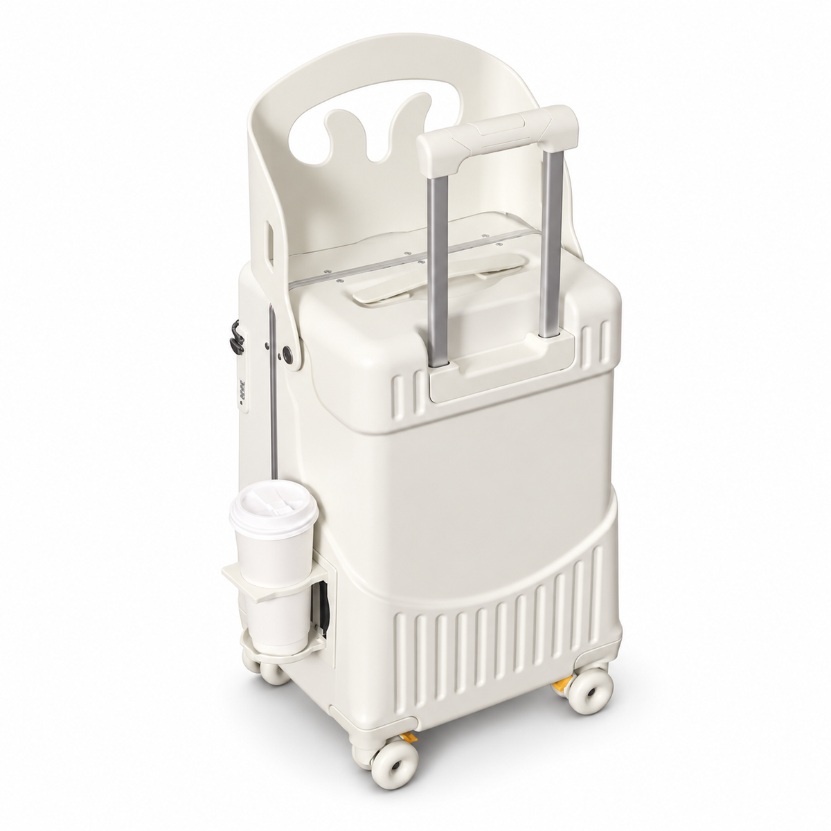 Child riding on the Little Roam carry-on suitcase