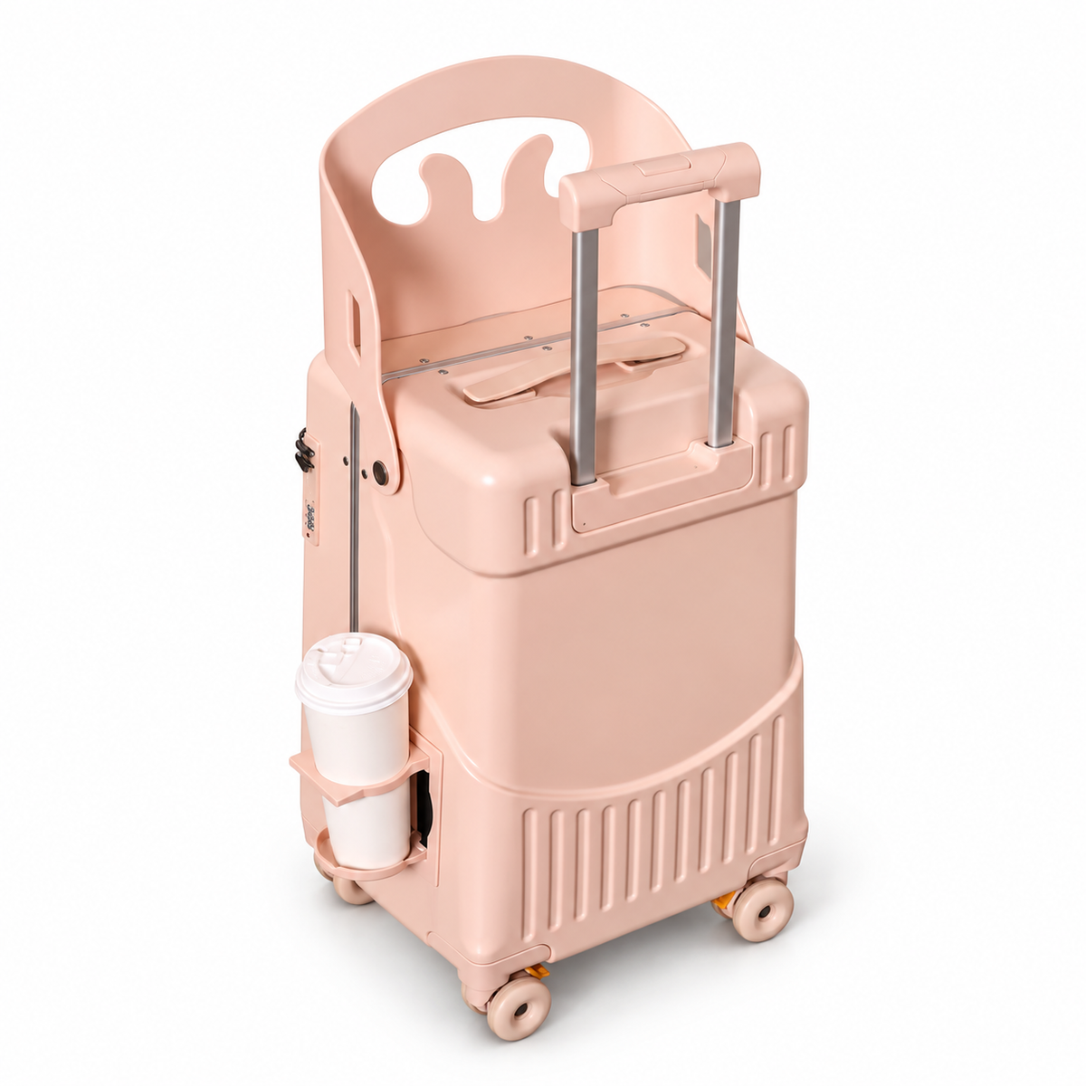 Kids' ride-on suitcase with 360° spinner wheels